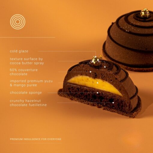 3" Chocolate Yuzu Cake - Image 2